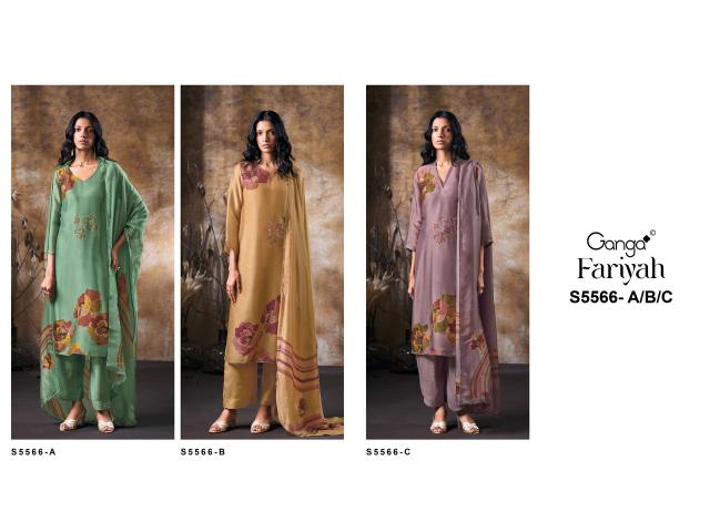 Ganga fariyah 5566 wholesale ladies dress material suppliers in surat